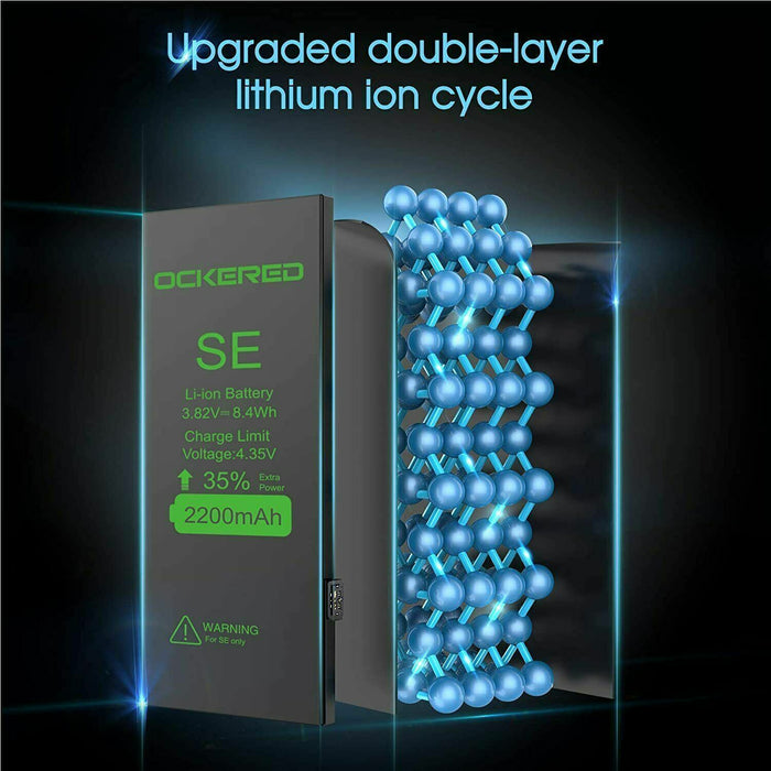 Ockered Battery for Phone SE New 0 cycle replacement battery, 35% higher