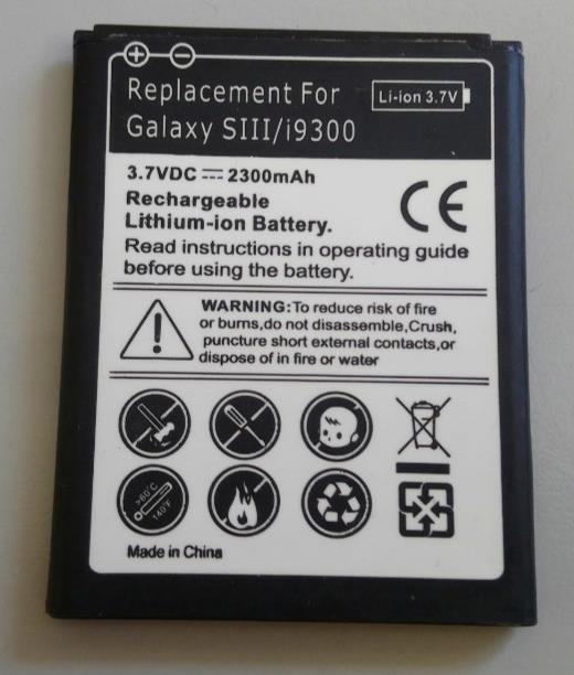 Replacement Battery for Samsung Galaxy S3 I9300 I9301 I9080 EB-L1G6LLU 2300mAh