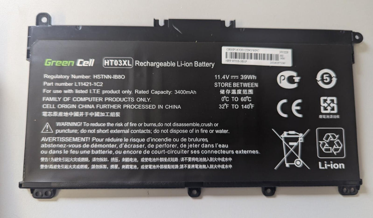 Greencell HT03XL Battery 11.4v 39Wh