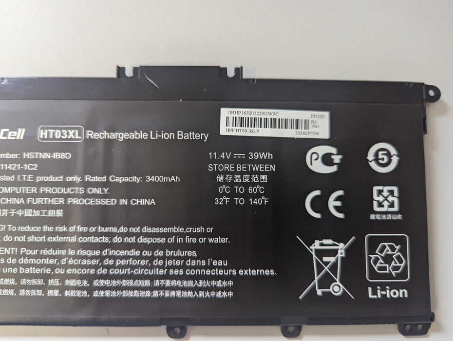 Greencell HT03XL Battery 11.4v 39Wh