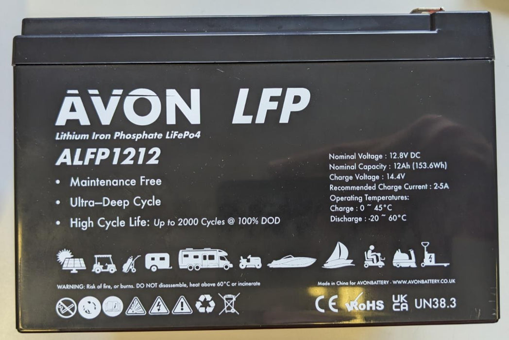 AVON LITHIUM LIFEPO4 BATTERY 12V 12AH