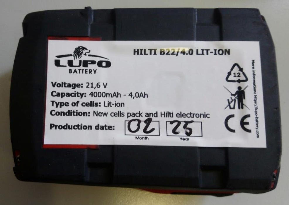 Hilti B22 21.6V 5.2Ah li-ion battery Used