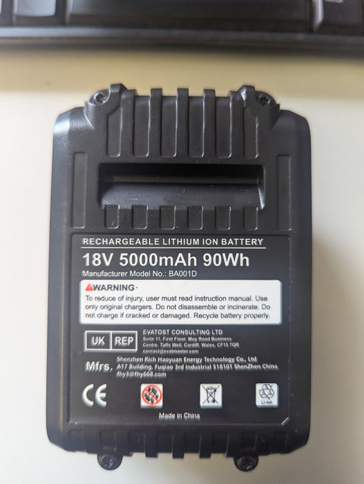 For Dewalt 18V 5.0Ah Battery BA001D
