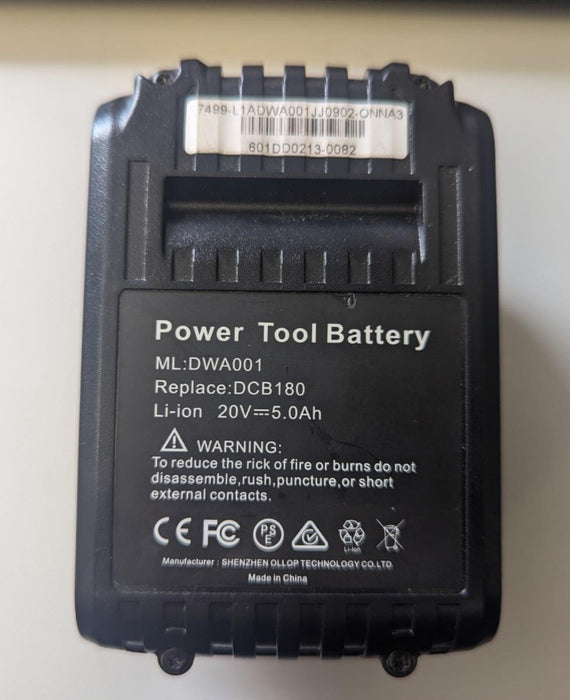 DWA001 5.0Ah For DEWALT DCB180 Li-ion Battery 20Volt