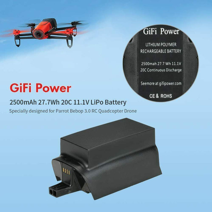 GiFi Power 2500mAh 27.7Wh 20C 11.1V LiPo Battery for Parrot Bebop 3.0 RC