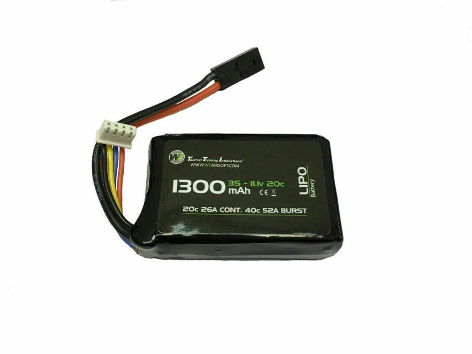 WE Battery 1300mAh Lipo 11.1V 20C Micro Max (PEQ/AN-15) Airsoft Battery