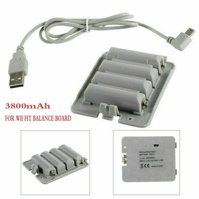 Wii Fit Balance Board 3800mAh High Capacity Rechargeable Battery Pack +Cable