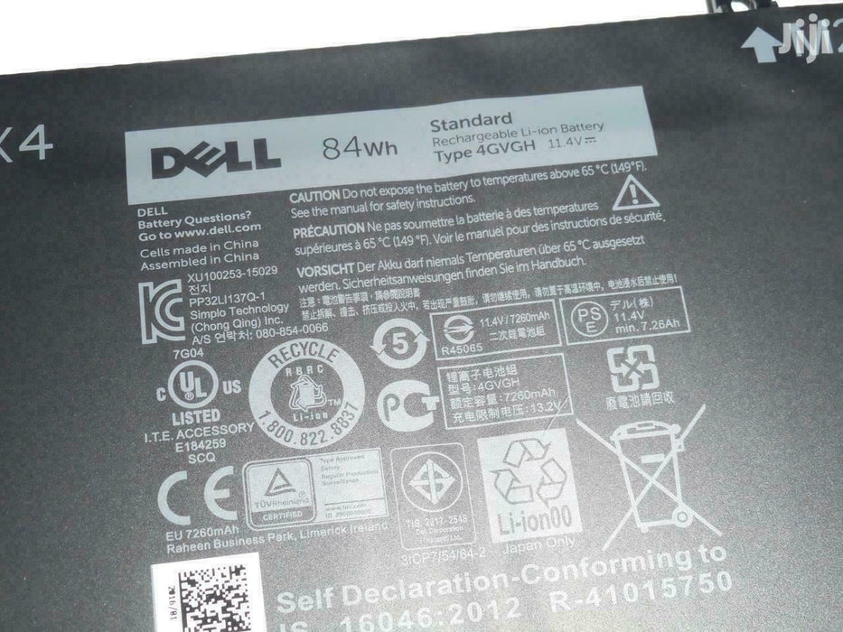 NEW GENUINE DELL XPS 15 9550 PRECISION 15 5510 84Wh BATTERY 4GVGH 1P6KD 01P6KD