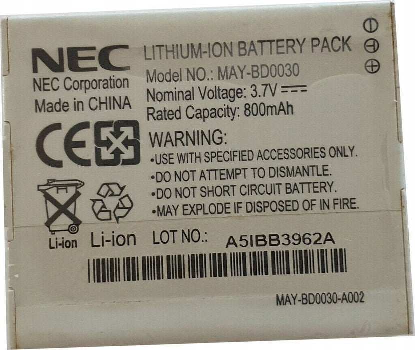 GENUINE BATTERY NEC MAY-BD0030 FITS N343i N 343i 800mAh