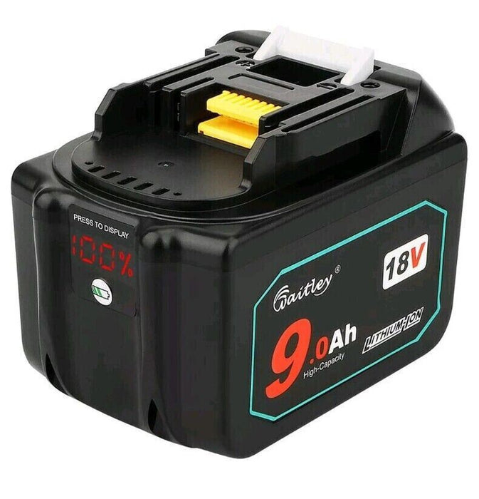 Waitley High Capacity 18V 9.0Ah Li-ion Battery Fit For Makita lxt bl1830 wtl1890