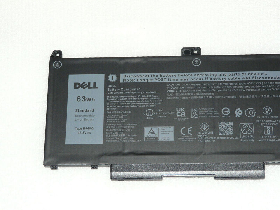 NEW GENUINE DELL LATITUDE 5420 5520 BATTERY 4-CELL 63WH 15.2V RJ40G M033W 75X16