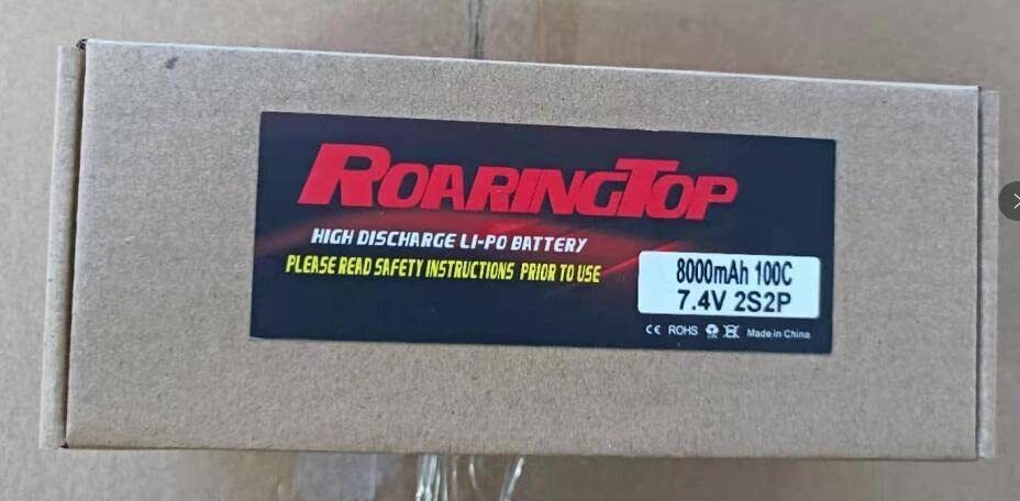 ROARINGTOP 2S Lipo Battery 7.4V 100C 8000mAh Lipo Hardcase Battery with Deans