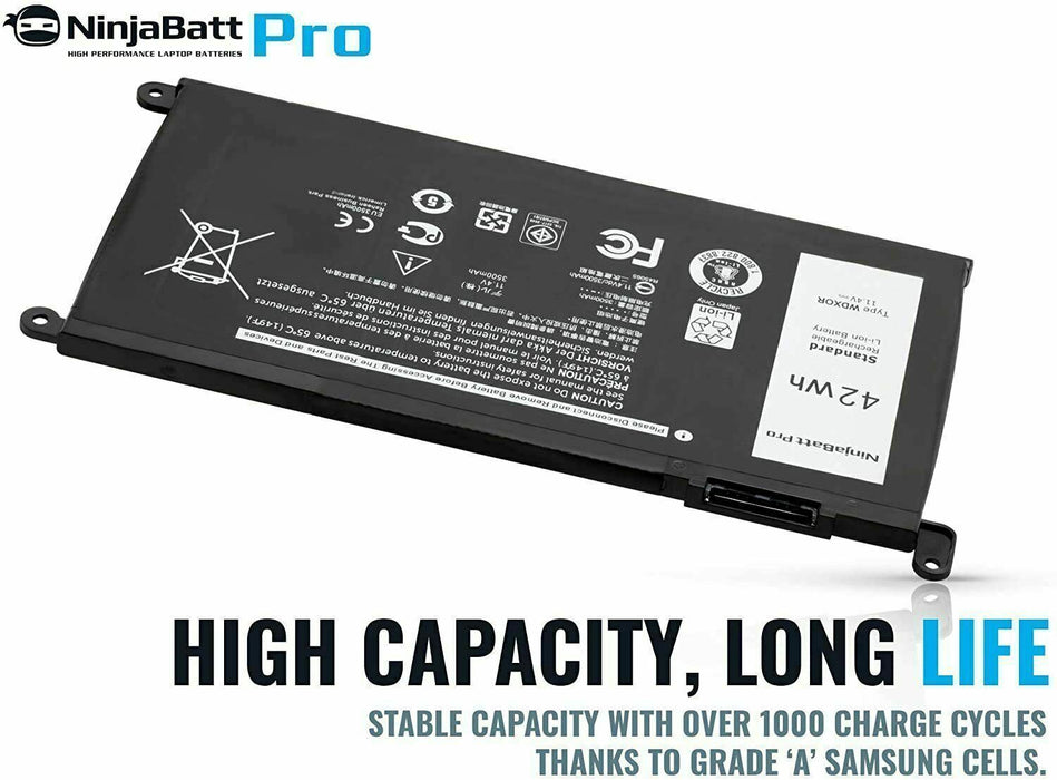 NinjaBatt Battery WDX0R For Dell Inspiron 15 7579 5567 5578 5570 5568 7569