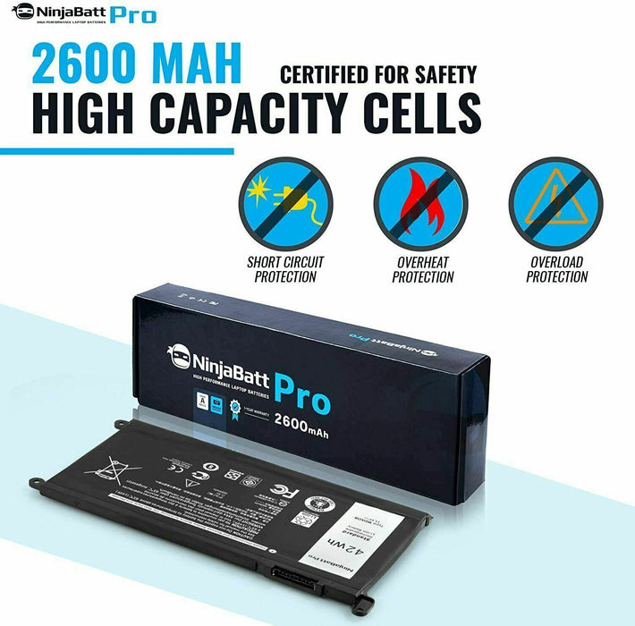 NinjaBatt Battery WDX0R For Dell Inspiron 15 7579 5567 5578 5570 5568 7569