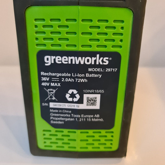 Greenworks GMax 2.0Ah 40V Li-Ion Battery Model:29717 Pre-Owned