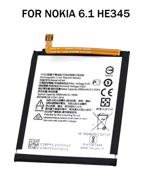 NEW REPLACEMENT BATTERY FOR NOKIA 6.1 HE345 3060mAh UK