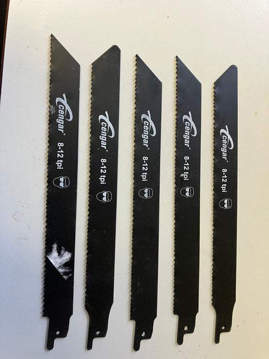 Cengar Bi-Metal Air Saw Blades, 8-12 TPI, 8" Long, 5pk