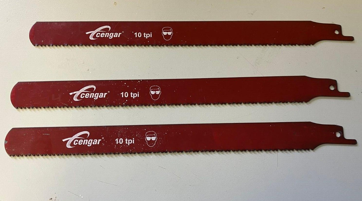 Cengar Bi-Metal Air Saw Blades, 10 TPI, 8" Long, 3pk