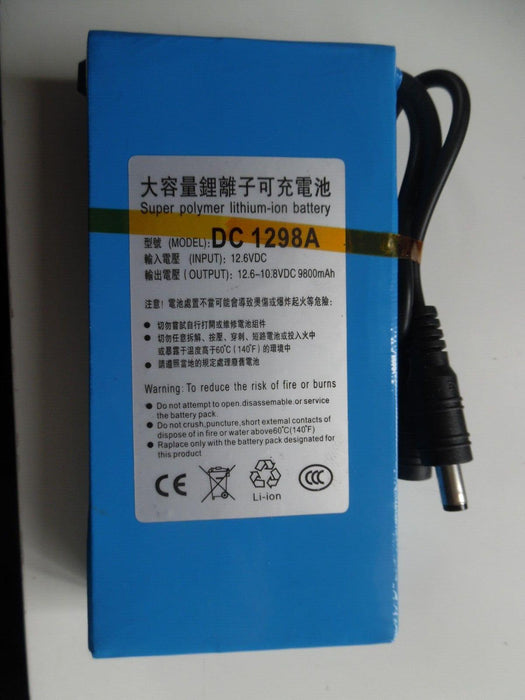 DC 1298A 9800mAh 12V Power Pack Portable Rechargeable Li-ion Battery For CCTV