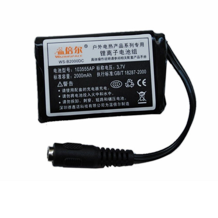 New WARMSPACE 3.7V 2000mah Battery For Electric Heated Insoles Heating