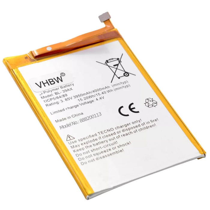 Battery 3950mAh Li-Po  for Infinix Hot 4 X557, BL-39AX, 1ICP5/64/89