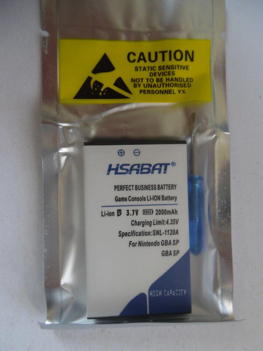 hsabat replacement gba sp battery 2000mAh