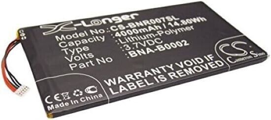 CS-BNR007SL Battery 4000mAh compatible with [Barnes & Noble] BNRV400