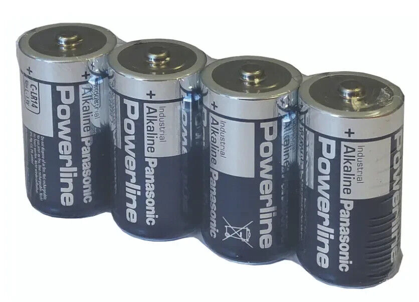 4 x Panasonic Powerline C LR14 MN1400 Industrial Alkaline Battery Batteries