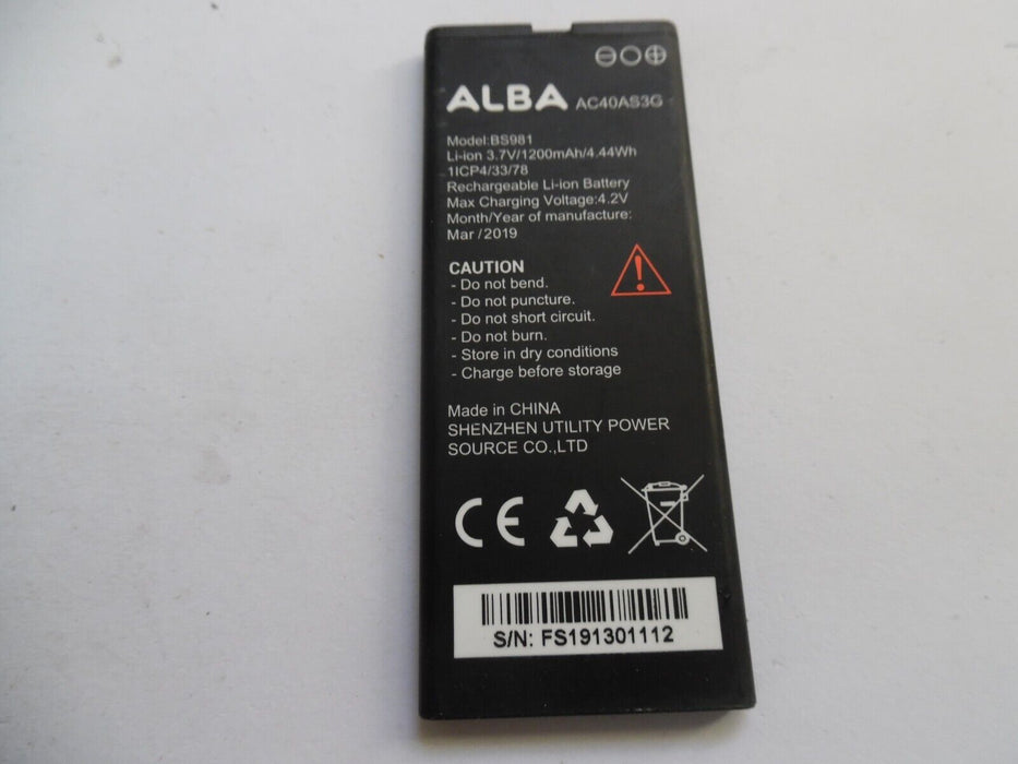 ac40as3g Battery replacement BS981 for Alba 4 1200mAh