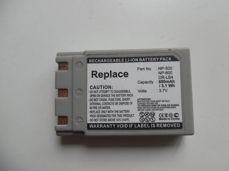 UK Battery for MINOLTA DiMAGE G400 DiMAGE G500 NP-500 NP-600 3.7V RoHS