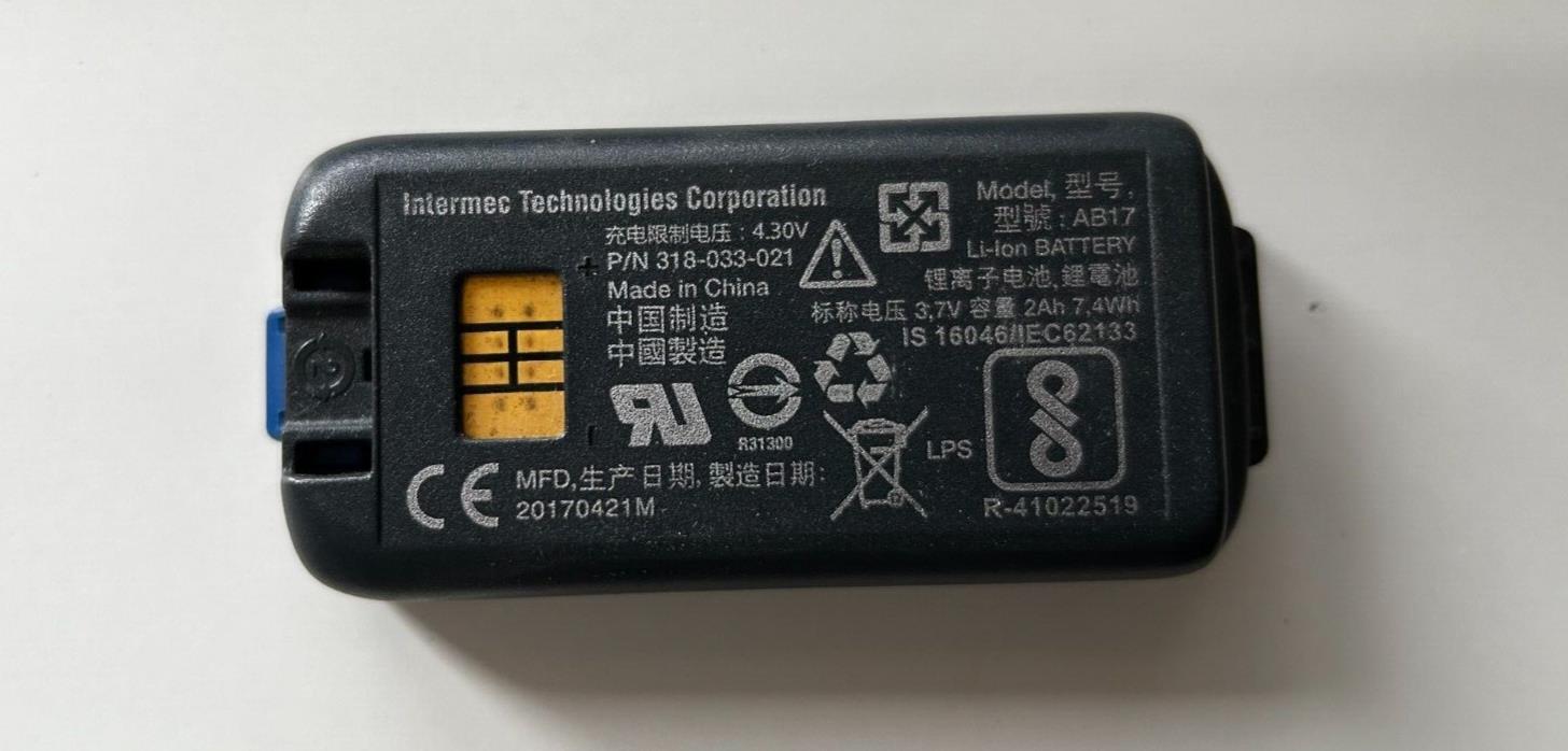 Genuine Honeywell Intermec 318-034-001 Intermec AB17 Battery Used