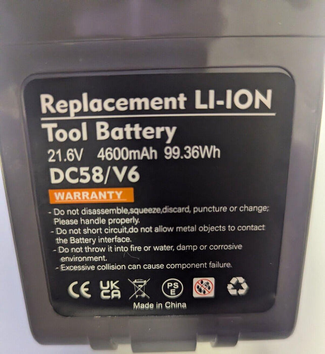 DC58/V6 Battery FOR Dyson 21.6v 8000mAh