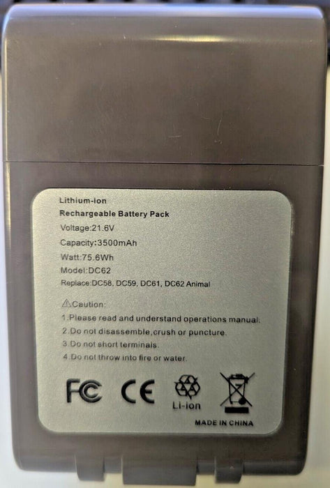 DC62 Replacement Battery FOR Dyson  DC58 DC59 DC61 DC62