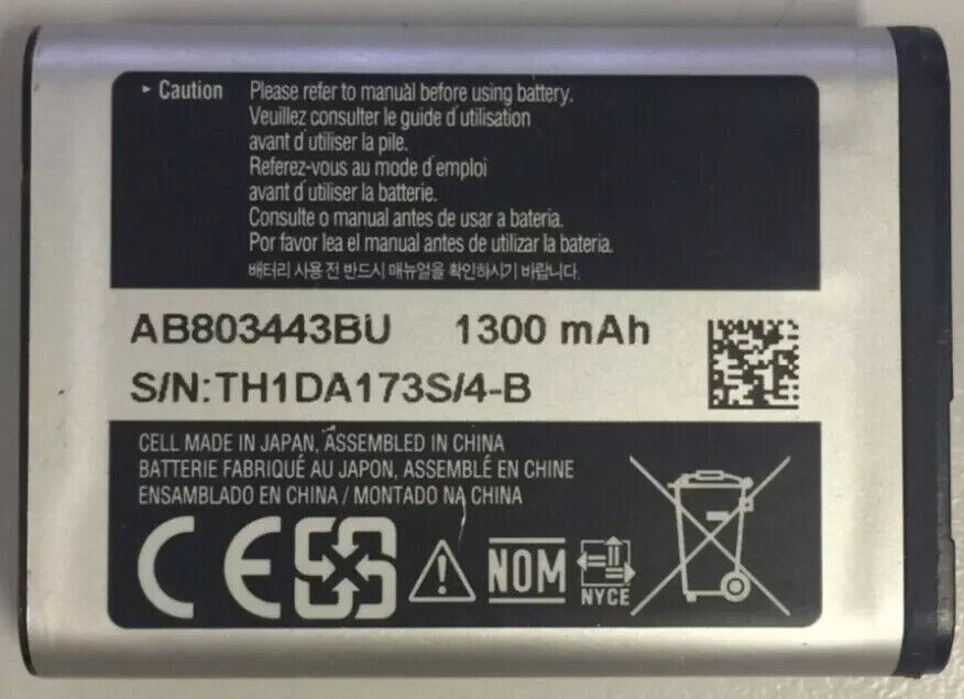 Genuine Battery For Samsung AB803433BU  1300mAh