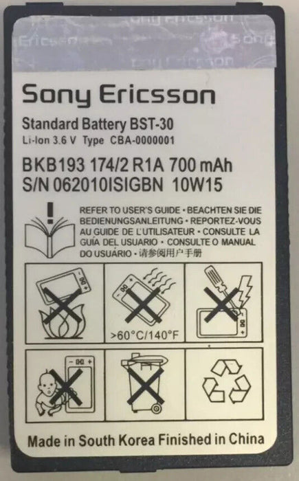 New Genuine Original Sony Ericsson Battery BST-30 K700i T220 T230 T290i K500 etc