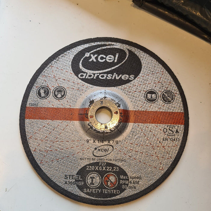Xcel Abrasive Grinding Disc 9 inches x5 discs per order (F27)