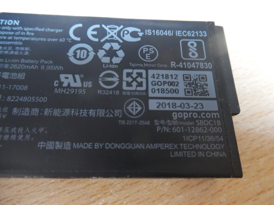 Go-Pro Max Rechargeable Battery 1600mAh Compatible Go-Pro Accessory SBDC1B