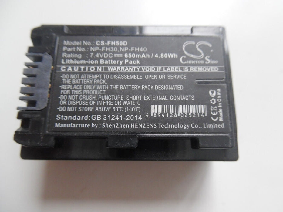 fh50d battery for Sony 650mAh 7.4VDC