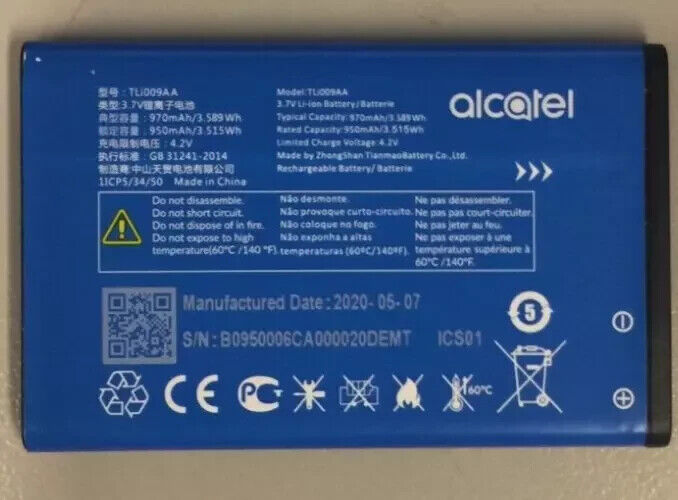 Alcatel 2053 Phone 970mAh Replacement Internal Battery TLi009AA
