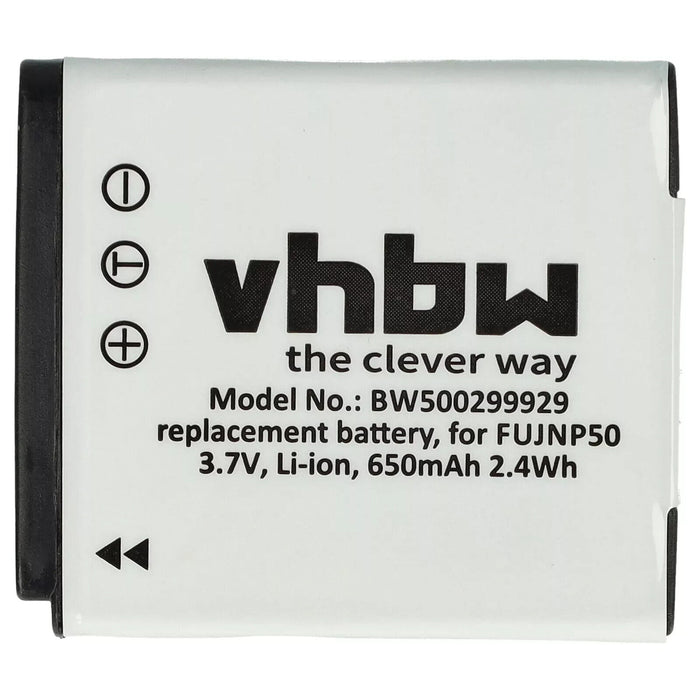 VHBW Replacement Battery for Fuji / Fujifilm NP-50  3.7V 650mAh  2.4Wh