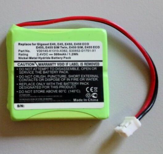 For Audioline SLIM DECT 500,502,580,581 2.4v 500mAh  Battery Ni-MH