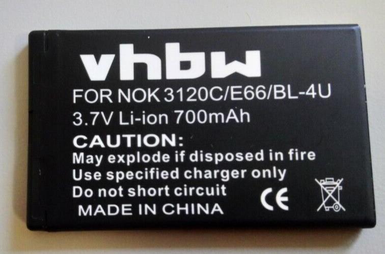 New Replacement Battery Bl-4U (700mAh) For Nokia 6600 6600i Slide