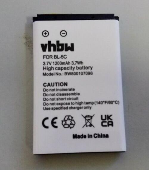 New VHBW BL-5C battery For Nokia 1112 1208 1600 2610 2600 n70 n71