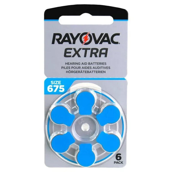 30x Rayovac Crystal Clear Size 675 Mf PR44 Hearing Aid Battery 1.45v 12 cells