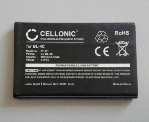 For Nokia Cellonic BL-4C 900mAh BATTERY 6300 2650 2652 3500 5100 6100