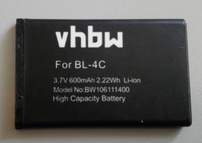 For Nokia VHBW BL-4C 600mAh BATTERY 6300 2650 2652 3500 5100 6100