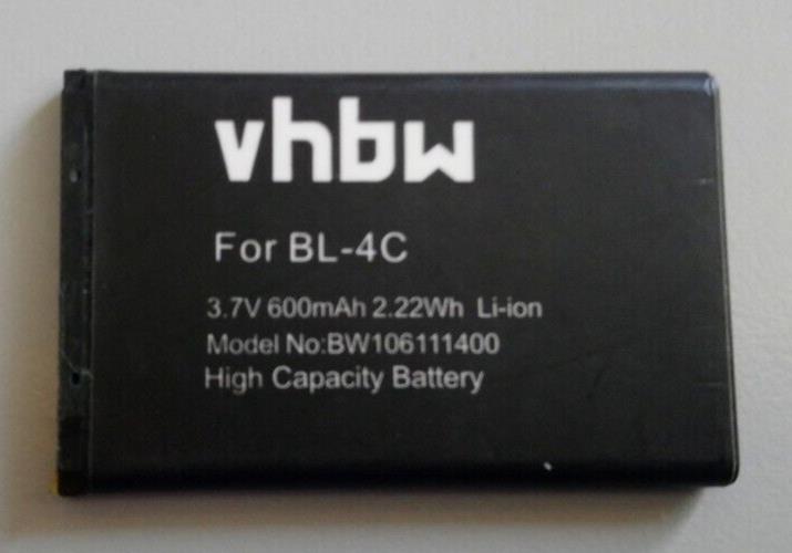 For Nokia VHBW BL-4C 600mAh BATTERY 6300 2650 2652 3500 5100 6100