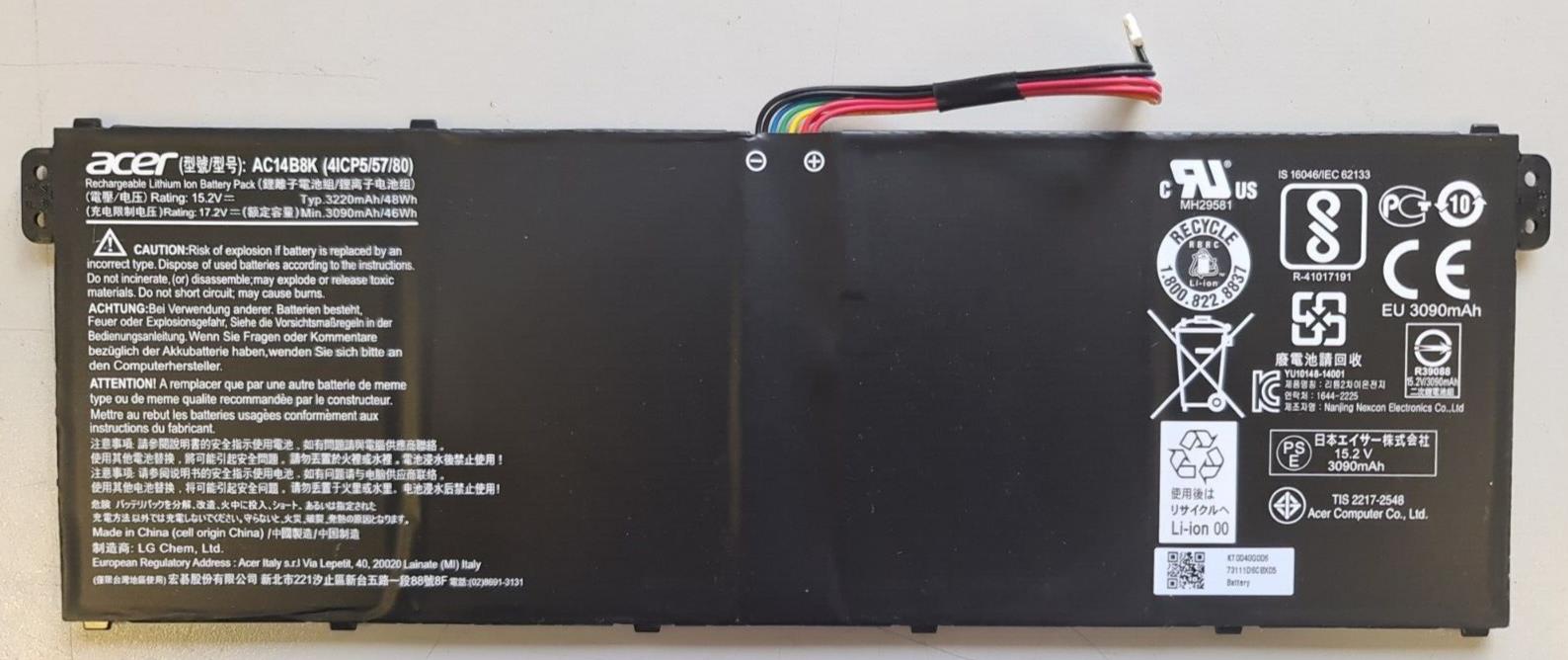 Genuine Acer TravelMate Aspire Battery AC14B8K