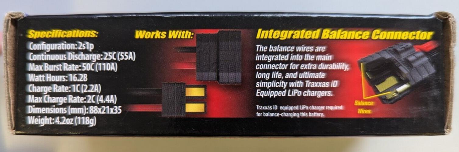 Traxxas LiPo 2S 2200mAh 7.4V 25C iD Power Cell Battery Trx2820X