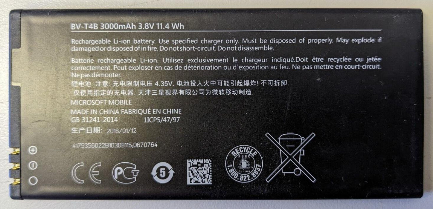 Genuine Nokia Microsoft BV-T4B 3000mAh Battery For Lumia 640XL 640 XL NEW